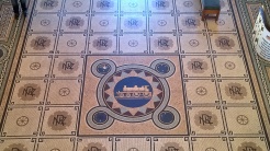 Tile floor inside railway station