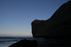 View from tunnel beach looking out at the cliffs.