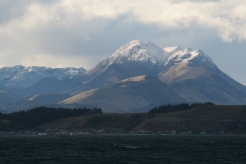 Mountain from whale watch boat
