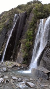 Waterfall in Franz Josef glacier valley