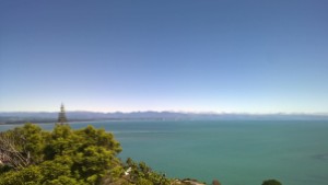 "A room with a view." Looking across Tasman Bay
