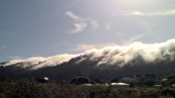 Clouds on hills at Greymouth